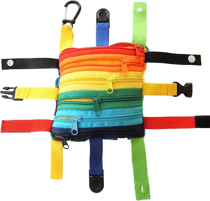 Buckle Pillow Fine Motor Sensory Toy, Latches and Zipper Plush