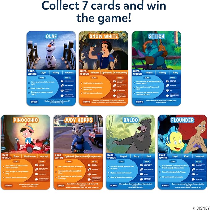 Skillmatics Guess in 10 Card Game – Disney, Gift for Kids, Travel Toys | Family Trivia Game, Educational Board Game, Cinderella, Mickey Mouse, Screen-Free Fun, Girls & Boys Ages 6, 7, 8, 9 and Up
