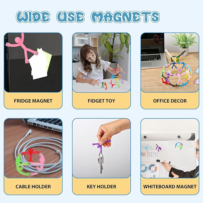 30Pcs Magnet Men, Magnetic Travel Toys, Cute Fidget Toys for Kids | Fun Magnet Airplane Car Road Trip Toddlers Activities Essential, Magnetic People Building Figures Decorative Gifts Stuffers