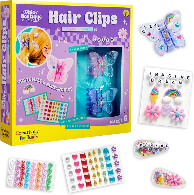 Creativity for Kids Chic Boutique Hair Clips: Create 6 DIY Hair Clips, Crafts and Birthday Gifts for Girls, Girls Toys for and Summer Activities for Kids (Ages 6+)