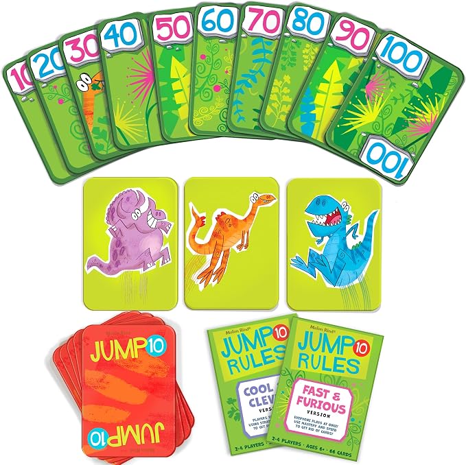 Melon Rind Jump 10, Math Game for Kids Learning Multiples of 10, Lively, Fun Card Game, Quick Activity for Boosting Math Confidence, Screenless Fun, Ages 6+