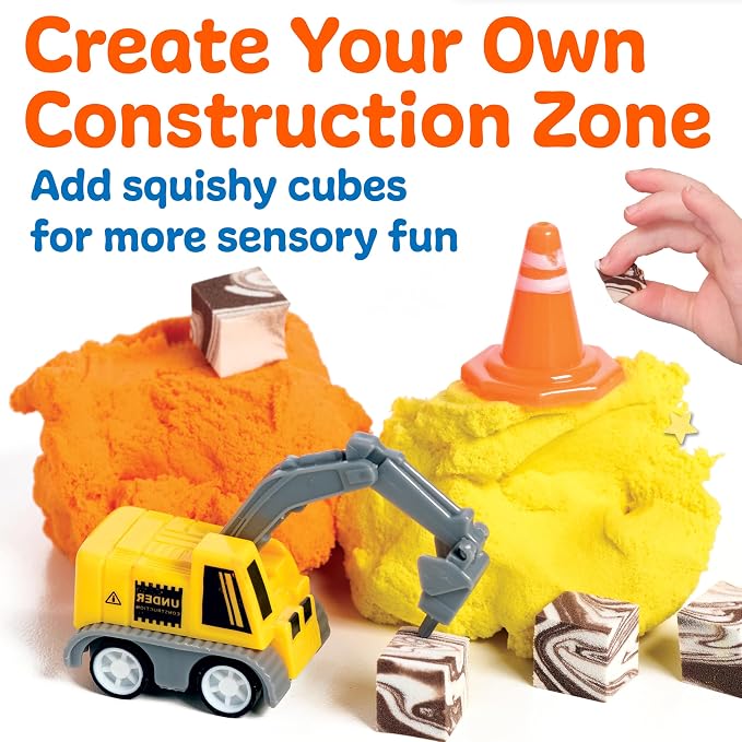Creativity for Kids Sensory Minis Construction Kit | Cloud Clay Sensory Toy with Excavator for Kids | Summer Activities for Kids that are Mess-Free, Screen-Free Travel Toy (Ages 3+)