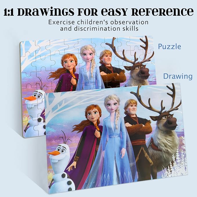 MZZOTOY Puzzles for Kids Ages 4-8, 60 Pieces Puzzles for Kids Ages 3-5 in a Metal Box Girls and Boys Learning Educational Jigsaw Puzzle Toys Gifts