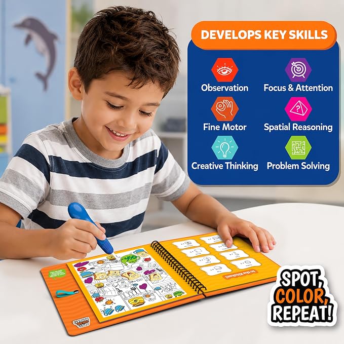 Skillmatics Water Spotter, Around the House, Travel Toy, Activity Book | Paint with Water Kit, Kindergarten Coloring Book, Screen-Free Fun, Mess-Free, Gift for Kids, Boys & Girls Ages 4, 5, 6, 7, 8