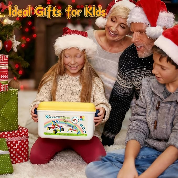STEM Toys for 3 4 5 6 7 8+ Year Old Boy Birthday Gift, Boys Toy Age 4-6 6-8 | 142 Pcs Building Toys Construction Set, Classroom Learning Creative Activities Boy Toy 5-7 8-10, STEM Kits with Storage Box