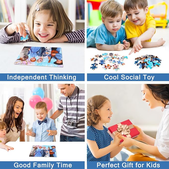 MZZOTOY Puzzles for Kids Ages 4-8, 60 Pieces Puzzles for Kids Ages 3-5 in a Metal Box Girls and Boys Learning Educational Jigsaw Puzzle Toys Gifts
