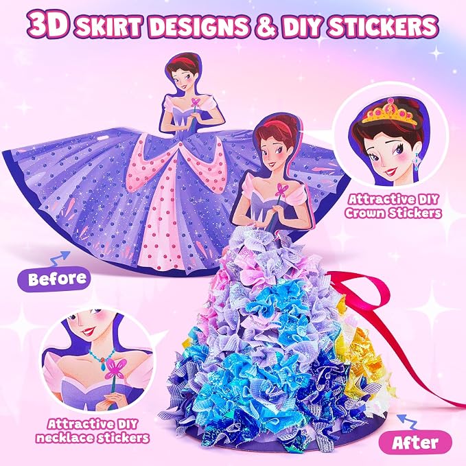 JoyCat Poke Art Kit for Girls, 3D Princess Craft with Fairy Tale Castle | Create layered 3D princess figures and a fairy-tale castle scene for a hands-on pretty pretty princess game experience.