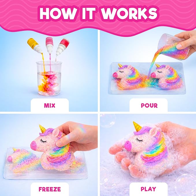 Doctor Jupiter Unicorn Glitter Soap Making Kit for Kids Ages 6+ | Unicorn Toys, Birthday Gift Ideas for Girls 6,7,8,9,10 Year Olds, Science Kits for Kids Ages 5-7-8-12, STEM Toys, DIY Craft