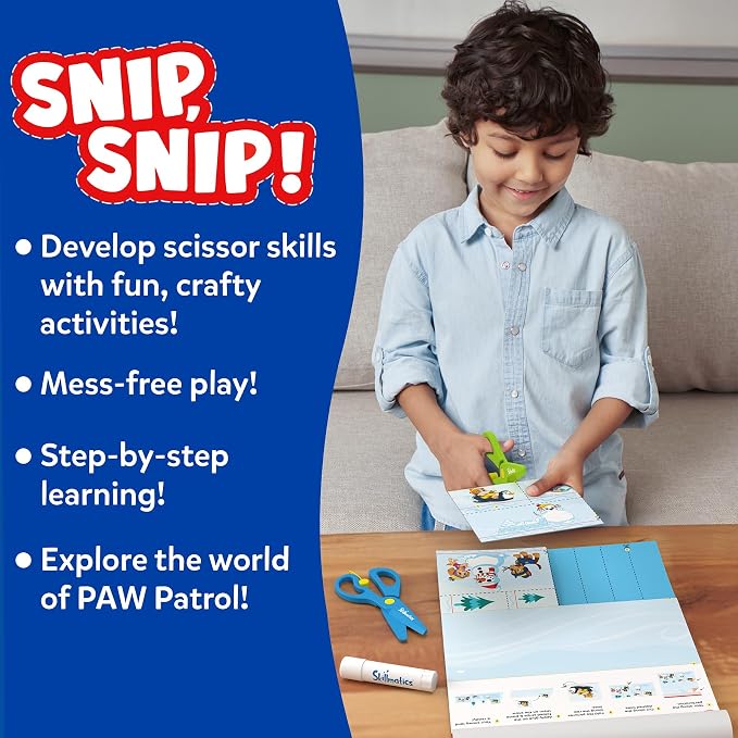 Skillmatics Snip Snip PAW Patrol, Scissor Skills, Felt Craft, Gift for Kids | Cutting Activity Book for Preschool, Safety Scissors, Fine Motor Skills, Screen-Free, Learning Toy, Toddlers, Ages 3, 4, 5