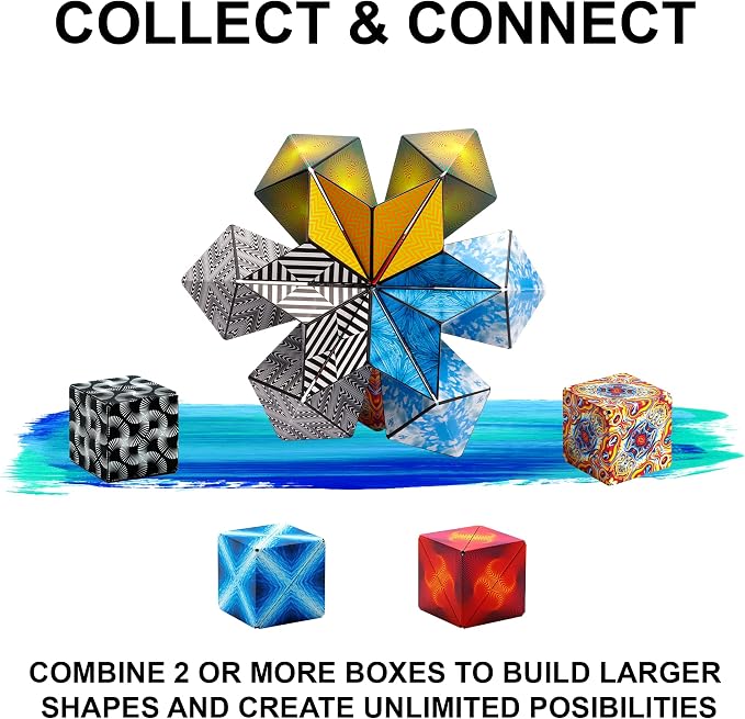 Shashibo DODECA Magnetic Puzzle Cube, Stress Relief Fidget Toy | 100+ Possible Shapes, Sensory Fidget Toy For Adults & Kids, Fun Shape Shifting Puzzle Box For All Ages