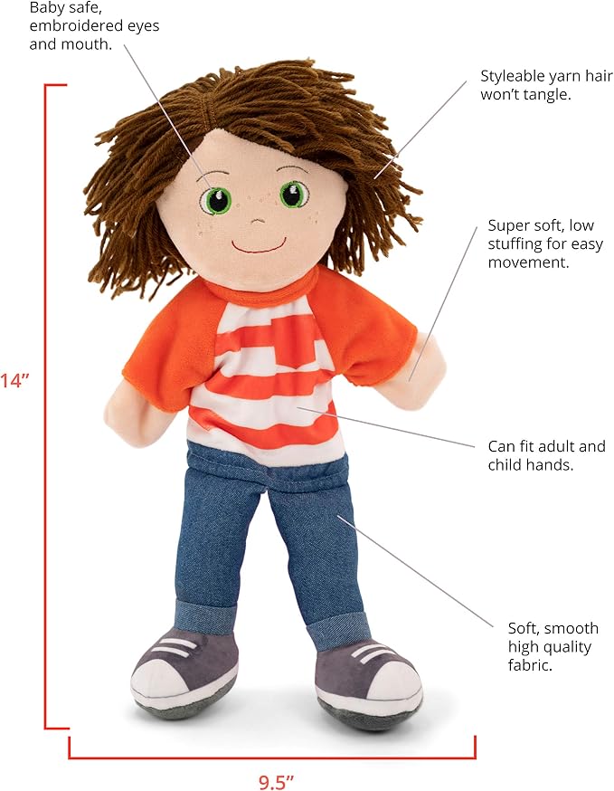 Hand Puppets for Kids (Ollie) – 14" Soft Plush Toy