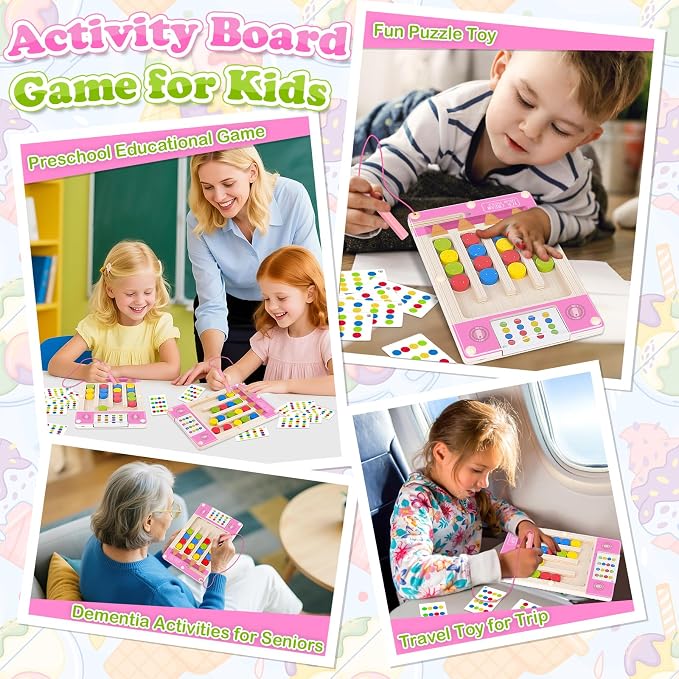 Magnetic Wooden Toys for 3-6 Year Old Girls, Montessori Brain Teasers Game | 3 4 5 Year Old Girl Birthday Gifts, Sensory Toys for Kids with Autism, Road Trip Color Puzzle Maze Toy - Outdoor Portable