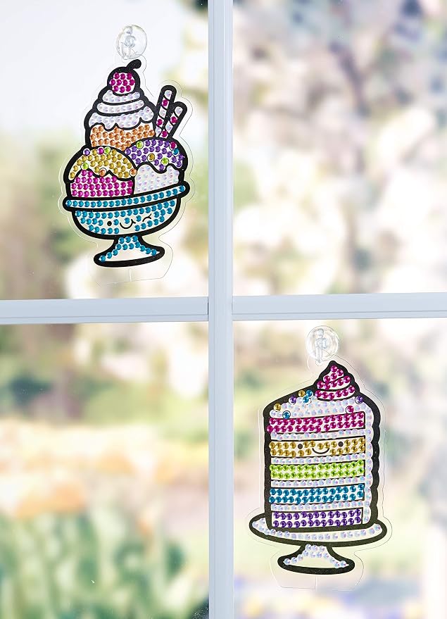Creativity for Kids Big Gem Diamond Painting Kit: Sweets Stickers and Suncatchers - Diamond Art for Kids, DIY Stickers and Suncatcher Kit for Girls (Ages 6+)