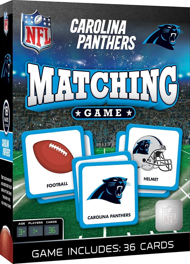 MasterPieces Sports Games - Carolina Panthers NFL Matching Game - Game for Kids and Family - Laugh and Learn