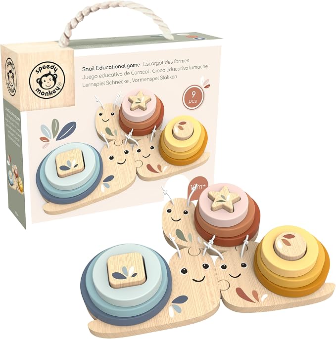 Snail Educational Game for Toddlers 18m+ Ring Stacking Toy | snail design, sorting rings, ring stacker toy, sorting & stacking toys, preschool toys, counting color recognition, creative