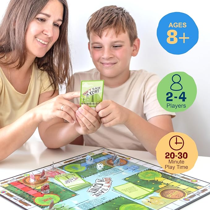 Don't Have a Cow - A CBT Therapy Game for Kids | A classic race to the finish game where you work through strong emotions along the way - Version 2