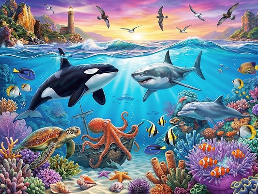 Puzzles for Kids Ages 6-8 Year Old, 200 Piece Magical Underwater World | Jigsaw Puzzles for Boys & Girls Educational Learning Toy Kids Ages 6 7 8 9 10, Family Game Gift, Holiday Gifts for Boys Girls