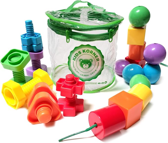 Twist & Lace Beads n Bolts - Match, Sort, Count & Play with 24pc + eBook