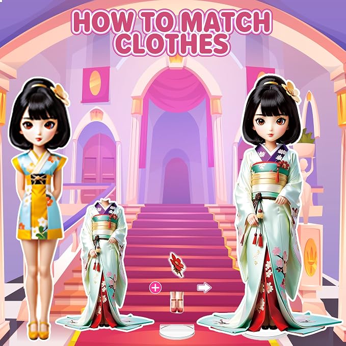 Magnetic Dress Up Dolls for Girls - Princess Magnet Paper Dolls Book with 3D City Buildings - Travel Car Trip Quiet Book Game Toys Easter Birthday Gifts for Kids Toddlers Ages 3 4 5 6 7(Style C)
