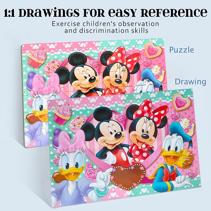 MZZOTOY Puzzles for Kids Ages 4-8, 60 Pieces for Kids Ages 3-5 in a Metal Box Jigsaw Puzzles Girls and Boys Educational Toys Gifts