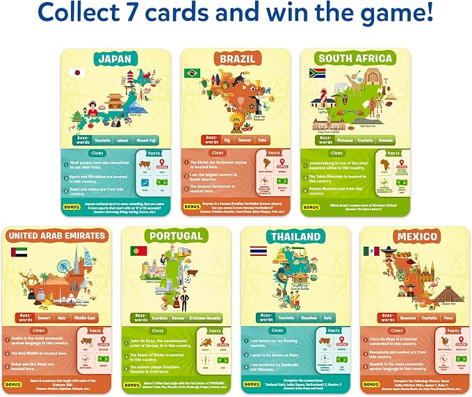 Skillmatics Guess in 10 – Countries of The World, Trivia Card Game | Geography, Family Game Night, Travel Toy, Educational Board Game, Screen-Free Fun, Gift for Kids, Boys & Girls Ages 8 and Up