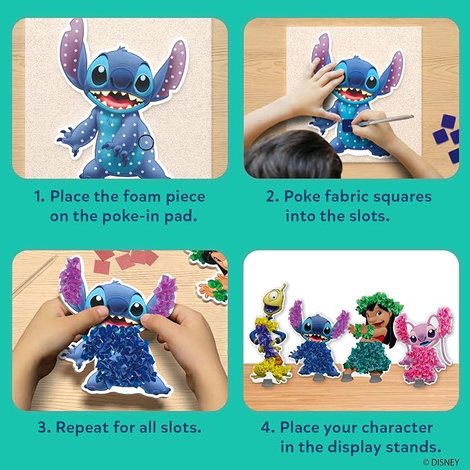 Skillmatics Poke-in Art – Lilo & Stitch, Wood Craft Kit, Gift for Kids | DIY Mess-Free Room Decor, Fine Motor Skills, Screen-Free Fun, Travel Activity, Girls & Boys Ages 4, 5, 6, 7, 8, 9