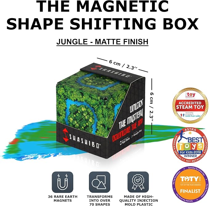 Shashibo DODECA Magnetic Puzzle Cube, Stress Relief Fidget Toy | 100+ Possible Shapes, Sensory Fidget Toy For Adults & Kids, Fun Shape Shifting Puzzle Box For All Ages