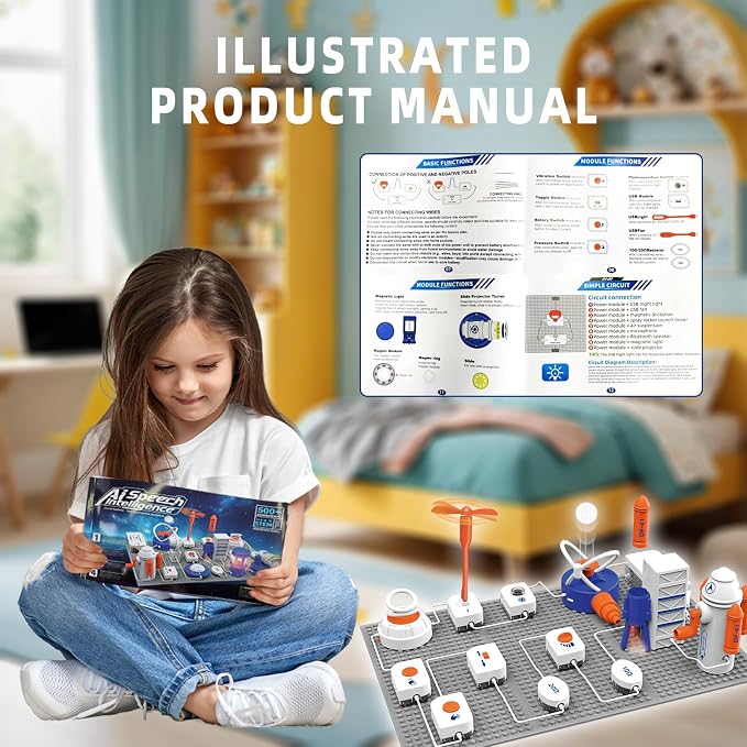 STEM Science Kit for Kids - 66 Pcs Electronics Exploration Kit with 1200+ Circuit Projects & 2 Extra 4-Head Wires, Snap Circuits Building Toy, STEM Gift for Boys Girls Ages 3-12
