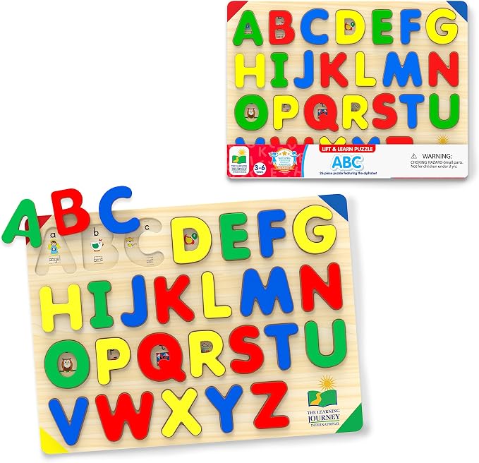 The Learning Journey: Lift & Learn ABC Puzzle - Alphabet Puzzles for Toddlers - Preschool Games & Activities for Children Ages 3-6 Years (26 Pieces)