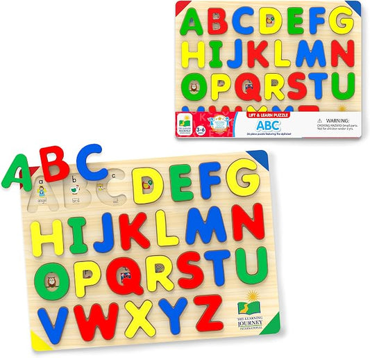 The Learning Journey: Lift & Learn ABC Puzzle - Alphabet Puzzles for Toddlers - Preschool Games & Activities for Children Ages 3-6 Years (26 Pieces)