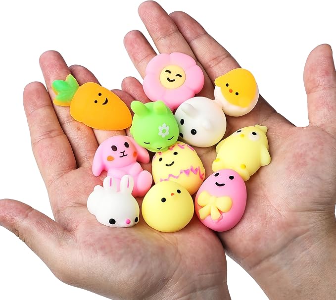 Mr. Pen- Easter Squishy Toys for Kids, 12 Pack | Washable Twistable Stretchy Squishies, Soft Stress Relief Sensory Toys for Squeezing, Easter Basket Stuffers