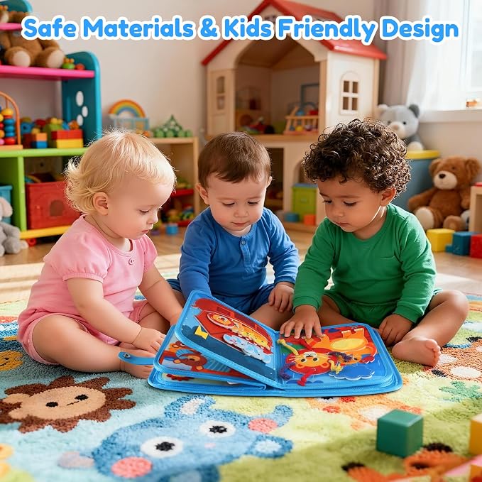 Noah's Ark Busy Book for Toddlers 1-3 - Montessori Toys Busy Board for 1 Year Old Boy Gifts Girl Toys Educational Learning Quiet Activity Books Toddler Easter Basket Stuffers Travel Toys