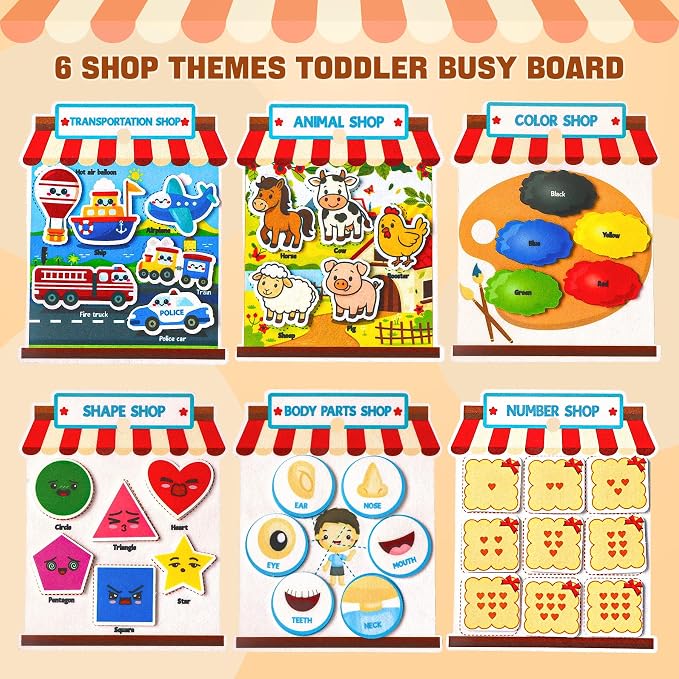 Activity Books for Toddlers 1-3|Felt Montessori Busy Book Learning Toys | Educational Busy Board for Toddlers 2-4|Preschool Color Sorting Toys for 2 year old|Sensory Baby Travel Toys Boys Girls Gift