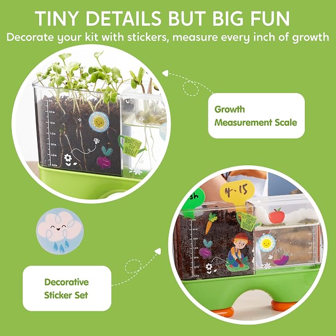 JOVA Klever Kits 2-in-1 Root Viewer & Planting Science Kit for Kids – STEM Learning Gifts for Kids Aged 6+, Soil & Hydro Observation Kit Birthday Toys Gifts for Boys and Girls