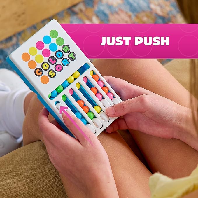 Brainwright Color Sort Game - Travel Brainteaser & Fidget Toy for Kids 8+, Fast Color Sorting Puzzle, Screen-Free Family Board Game