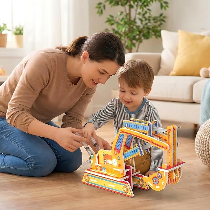 STEM Pneumatic Excavator Kit - Build a Working Digger with Syringe & Tubing | Build a real air-powered digger with syringes! Learn gas pressure & energy transfer. No electricity, safe hands-on STEM fun.