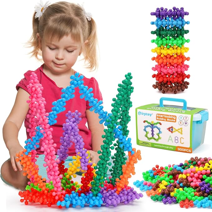 Kids Building STEM Toys for 3 4 5 6+ Year Old Boy Girl Birthday Gifts | 300PCS Educational Interlocking Discs Building Blocks for Kids Ages 3-5 4-8 5-7 Preschool Manipulatives Classroom Must Have