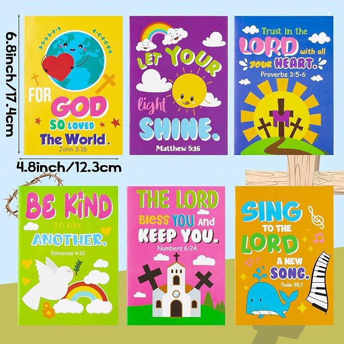 24Pcs Bible Coloring Books Religious Theme DIY Color-in Pages | Inspirational Words, Christian Activity Artwork, Sunday School Supplies, Classroom Reward, Party Favor, Gift, Drawing Booklet