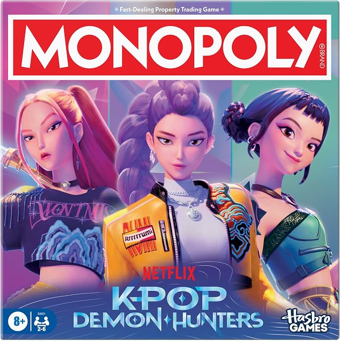 Monopoly: Kpop Demon Hunters Edition Board Game | Family Games for Kids, Teens, and Adults | Fun Gifts for Kids | 2 to 6 Players | Ages 8+