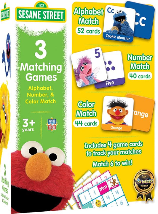 MasterPieces Kids Games - Sesame Street - 3 Fun Ways to Play Matching Game Set