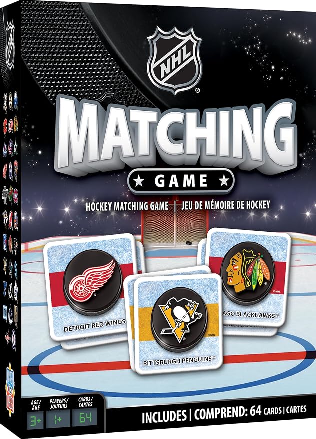 Masterpieces Sports Games - NHL League Matching Game - Game for Kids and Family - Laugh and Learn