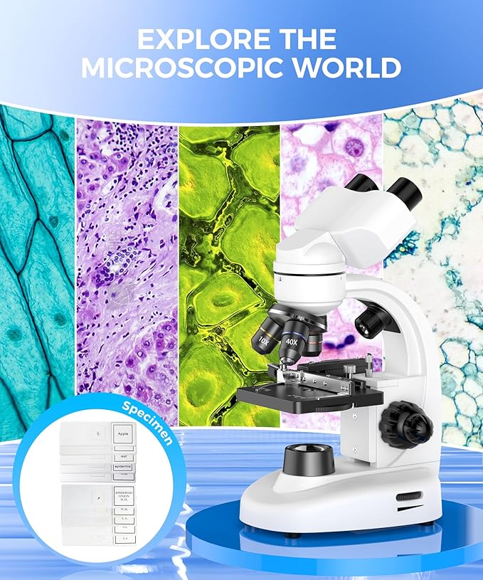 PalliPartners Compound Binocular Microscope for Adults, Professionals&Kids