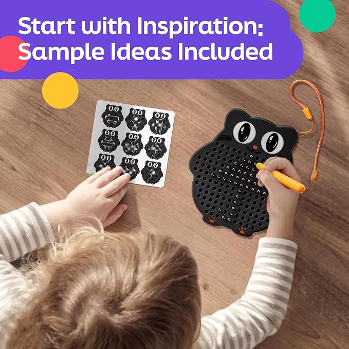 Magnetic Drawing Board for Kids & Toddlers, Airplane & Car Ride Travel Toy | Magnetic Bead Board with Stylus Pen, Mess-Free Travel Toys for Toddlers & Kids, Road Trip & Flight Gift for Boys & Girls