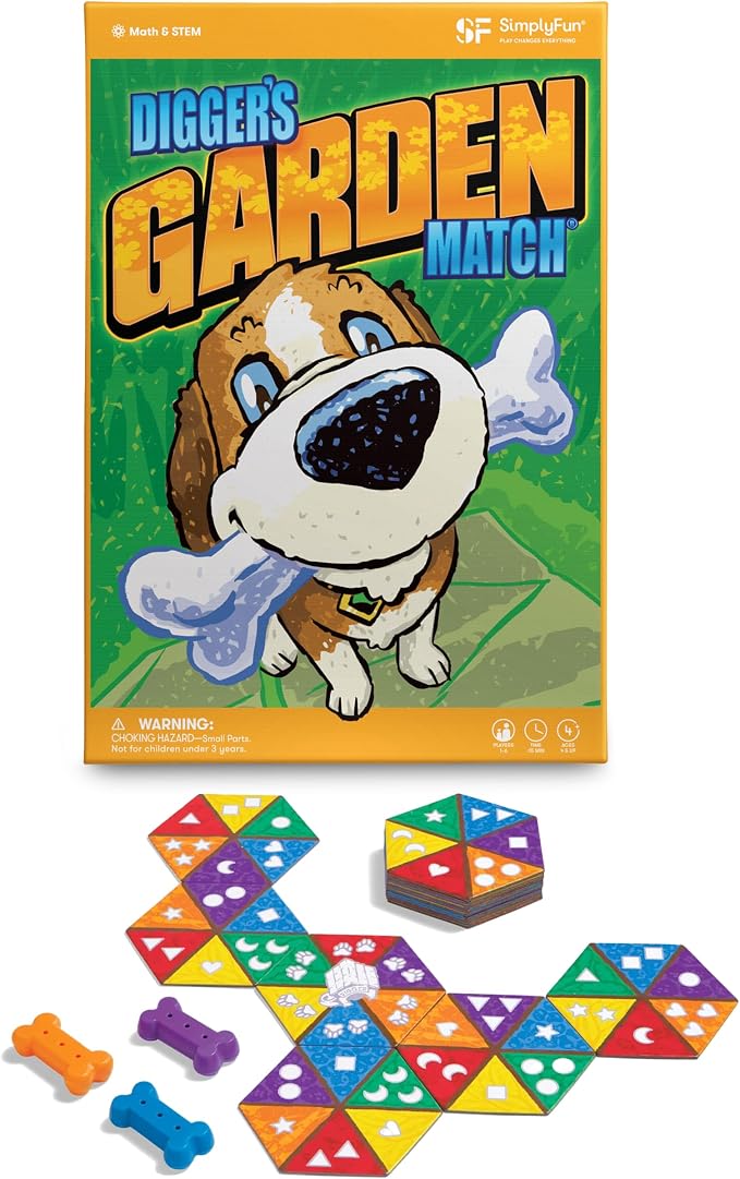 Diggers Garden Match – A Game for Kids to Develop Spatial Thinking Skills - Puzzle Game That Matches Colors and Shapes - 1 to 6 Players, Ages 4 & Up