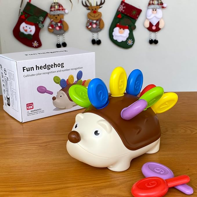 Educational toys for 1 Year Old, Hedgehog toys - Toddler Learning Toys, Color recognition toys, Fine Motor and Sensory Toys for Kids 18+ Months, Car travel toys, Children's birthday gifts, Christmas.