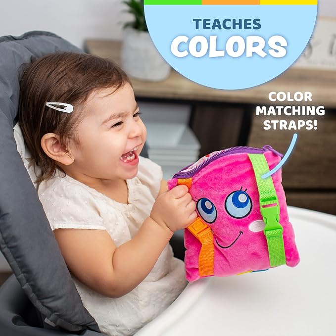 Buckle Toys - Bella Square - Learning Activity Toy - Develop Motor Skills and Problem Solving - Easy Travel Toy Perfect Car Travel Accessories for Long Trips (Pack of 2)