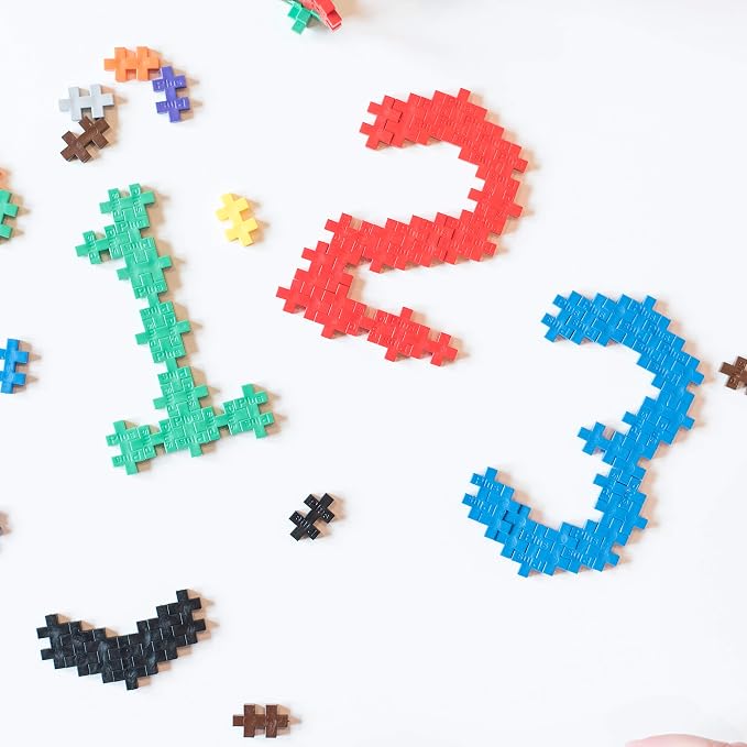 PLUS PLUS 240 Piece Basic Mix Tube & Baseplate - Waffle Blocks Stem Toy | Sensory Bin Fillers, Gifts for Boys & Girls, Classroom Must Haves, Christmas Stocking Stuffers for Kids, Math Manipulatives