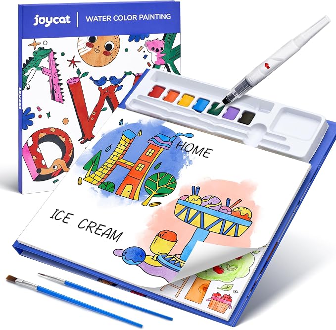 JoyCat Paint with Water Coloring Books for Toddlers (Alphabet) | Watercolor Painting Set for Kids Ages 3-5 & 4-8, Arts & Crafts Drawing Activity Travel Toy, Birthday Gifts for Boys & Girls