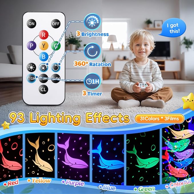 Strayou Sensory Toys for Kids with Autism 31 Colors Night Light Projector | Sound machine for Sleep 15 White Noise Baby Toys for 1,2,3,4,5 year old Boys Toddlers Kids Dinosaur Egg Light Calming Corner