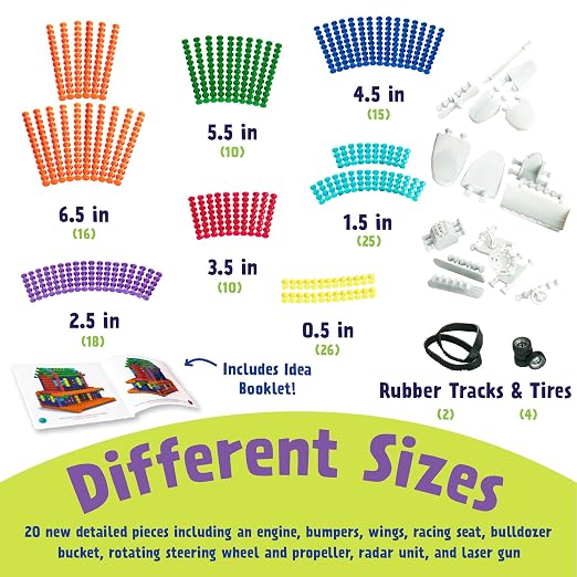 POPULAR PLAYTHINGS Playstix, Master Set 141 Piece, Building Sticks Kit | for Kids Ages 4 and Up, Construction Stem Building Toy Gift, for Boys & Girls, for Kids